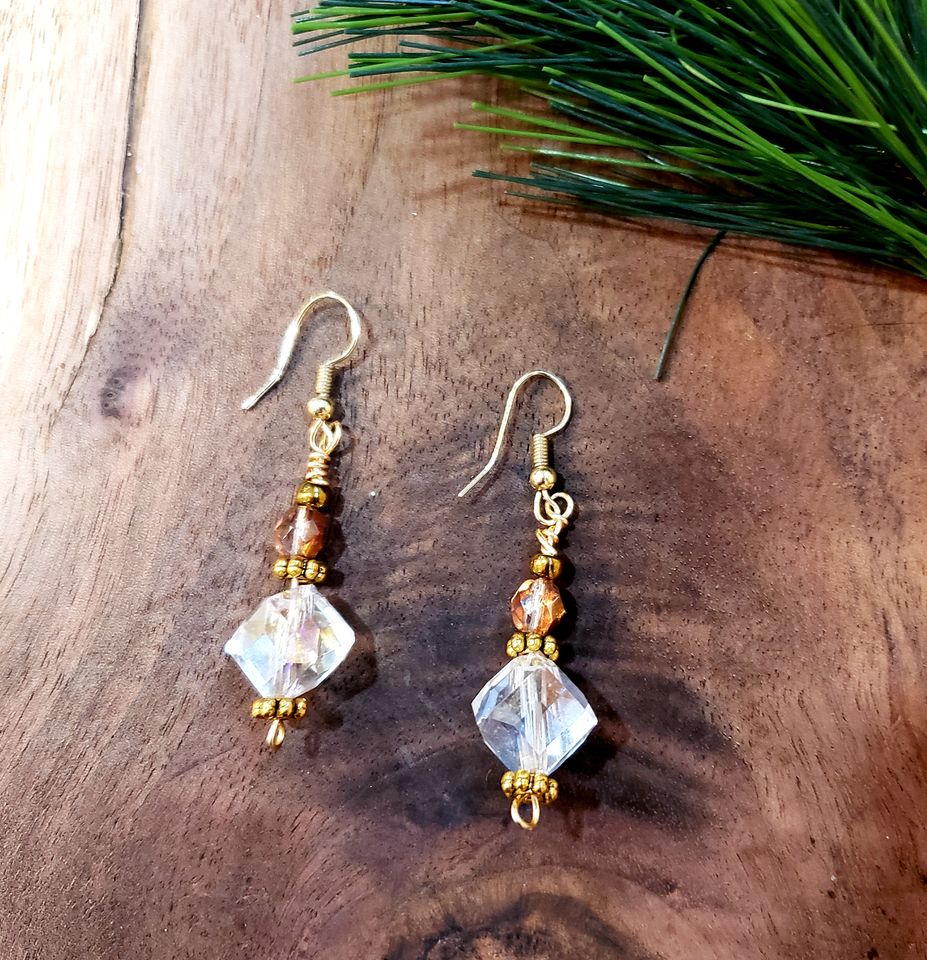 Handmade crystal earrings sales